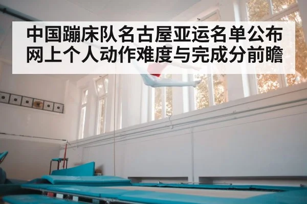 中国蹦床队名古屋亚运名单公布 网上个人动作难度与完成分前瞻